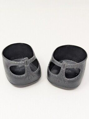 Cabbage Patch Kid Doll Shoes Black Mary Jane T Strap Vintage Coleco